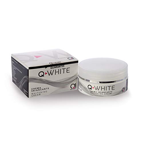 Q-WHITE crema gel aclarante para blanquear las manchas de la piel de varia origen (hipercromia, hiperpigmentaciòn, melasma, mancha solar, seniles, hormonales debidos a la inflamación postoperatoria.)