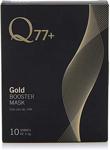 Q77 Gold Booster Mask - Mascarilla con oro de 24K, Pack de 10 Sobres x 3.3.gr