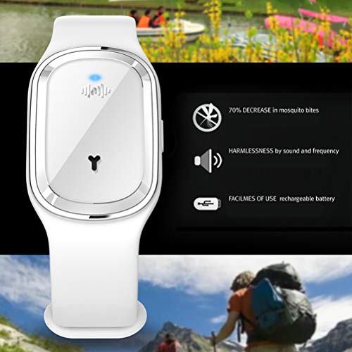 Qeedio Pulsera repelente de mosquitos ultrasónica eléctrica anti mosquitos pulsera ajustable para camping senderismo