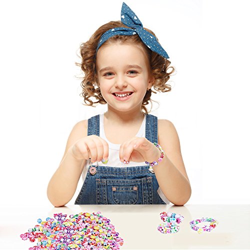 QH-Shop Abalorios perlas de resina de plástico de colores con 24 compartimentos de PVC (400 piezas) estilo étnico