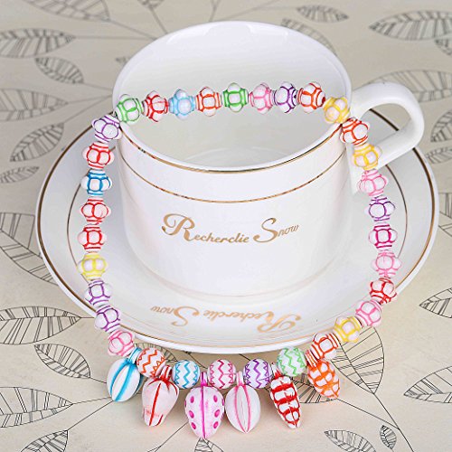 QH-Shop Abalorios perlas de resina de plástico de colores con 24 compartimentos de PVC (400 piezas) estilo étnico