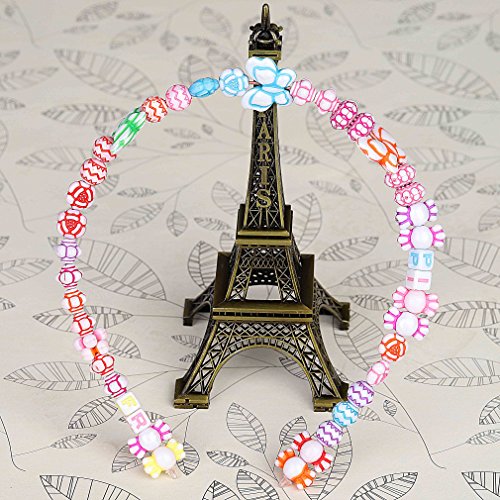 QH-Shop Abalorios perlas de resina de plástico de colores con 24 compartimentos de PVC (400 piezas) estilo étnico