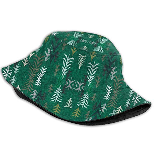 Qian Mu888 Soledad (verde oscuro) Sombrero de cubo Unisex Sombrero de sol Pescador Packable Trave Cap Moda al aire libre Sombrero