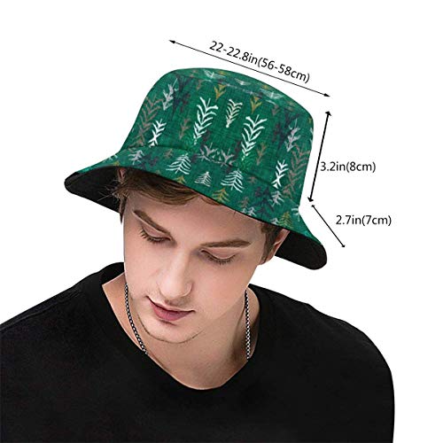 Qian Mu888 Soledad (verde oscuro) Sombrero de cubo Unisex Sombrero de sol Pescador Packable Trave Cap Moda al aire libre Sombrero