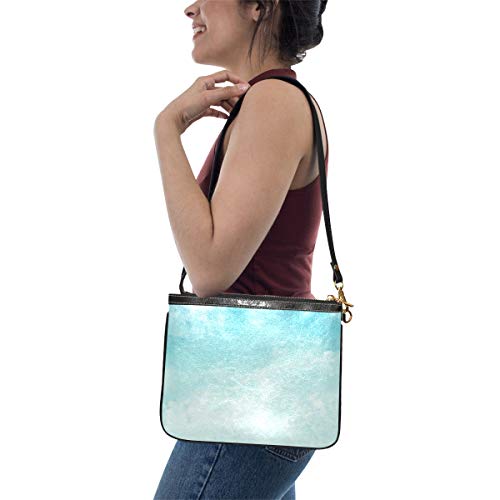QIAOLII Comfort Cross Body Bag Colorido Bohemio Turquesa Sepiolite Clutch Crossbody Bag 10 X 8 Pulgadas Bolso Ligero De Cuero De Pu Crossbody Con Correa Larga Para Mujer