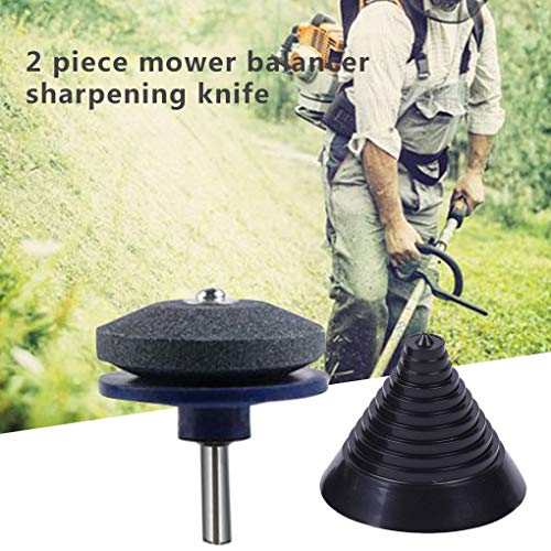 Qinghengyong 2 Piezas Segadora de equilibrador Sacapuntas Conjunto Cortador de césped El Cortador de césped Sacapuntas Segadora Grinder muela de Afilado de Piedra para el Taladro de Potencia