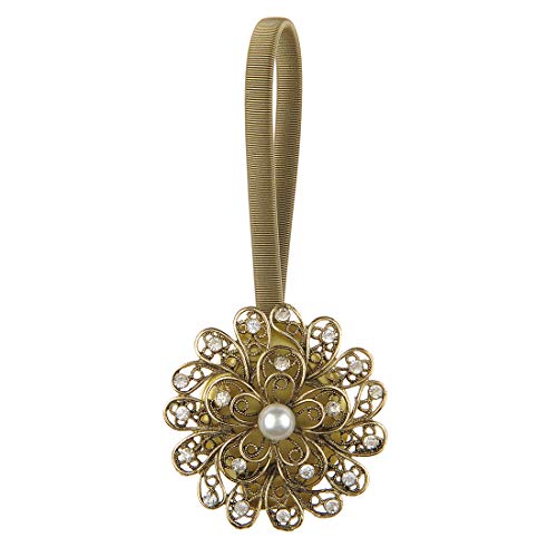 QIQIHOMEONLINE - Cortina magnética de cristal grande para alzapaños y cortinas de flores (1 unidad) (bronce L)