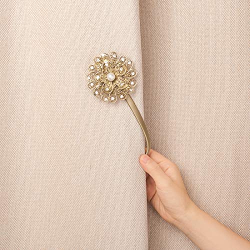 QIQIHOMEONLINE - Cortina magnética de cristal grande para alzapaños y cortinas de flores (1 unidad) (bronce L)