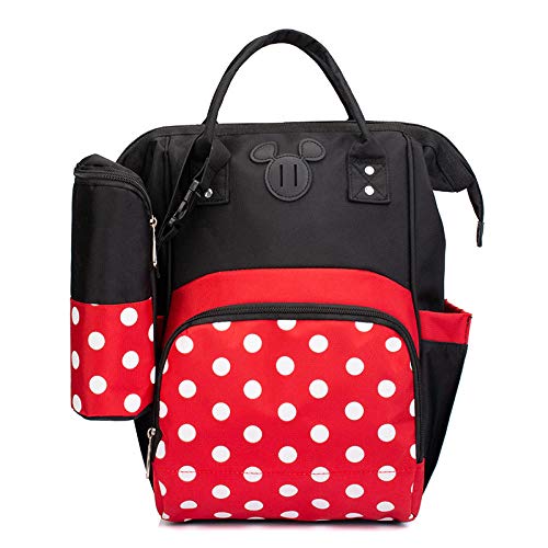 qiqiu bolsa carrito bebe Multifunción, gran capacidad, bolso de mamá, viaje de mujeres embarazadas, bolso de madre y bebé, bolso para cambiar pañales-Minnie mochila pañales
