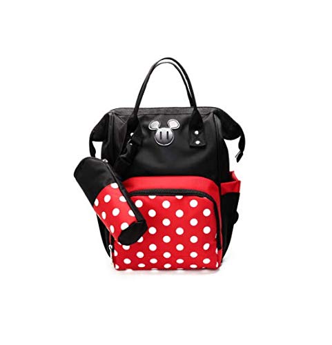 qiqiu Mochila Pañales Bolsas multifuncionales para momias Mujeres embarazadas que salen Bolsas para madres y bebés de gran capacidad-Minnie Mochila Bebes Para Pañales y Biberones