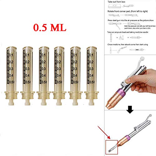 QIYE 22 Pcs Reemplazo Hyaluron Acid Pen Accesorios, 0.5 ML Consumibles Desechables Ampollas Estériles Suministros De Belleza, Deep Replenishment and Rich Nourishment, No Contiene líquido