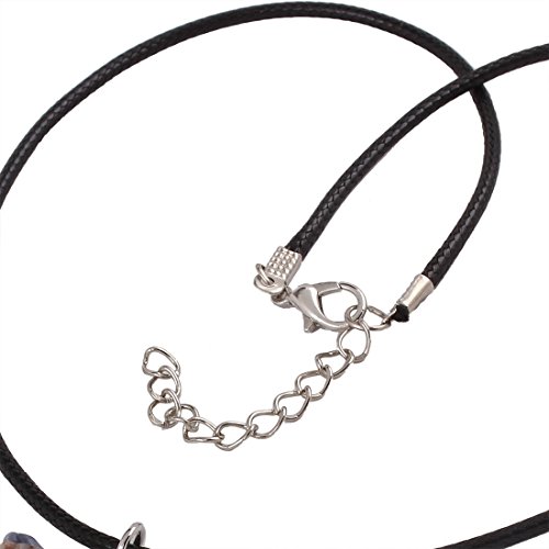 QIYUN.Z Árbol De La Vida Colgante Redondo Chakra del Cordón De Cuero Collar De Piedras Preciosas De La Cadena