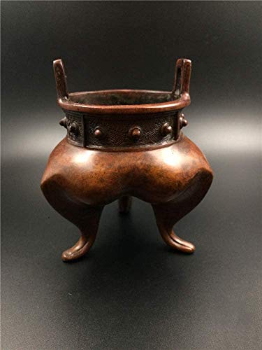 QJL_ANA Estilo Buda Chino Quemador de Incienso de la Vendimia Tres Patas Incienso Quemador de Incienso Estatua Estatua