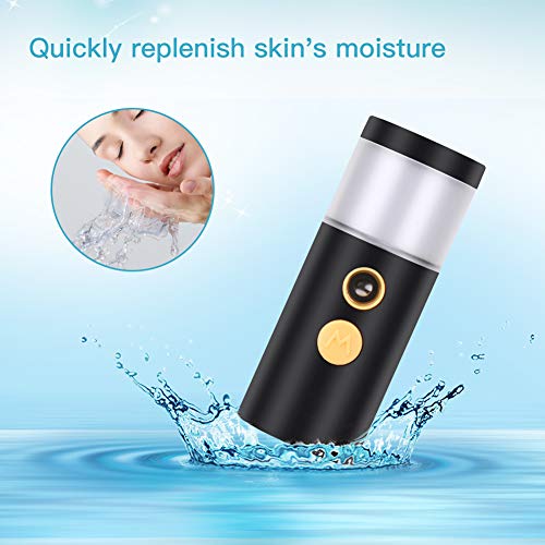 QKURT Botella de Spray Fino,USB Nano Atomización Mist Sprayer Vapor facial Nano Mister Spray de hidratación para uso diario Maquillaje Misture Skin- USB recargable portátil