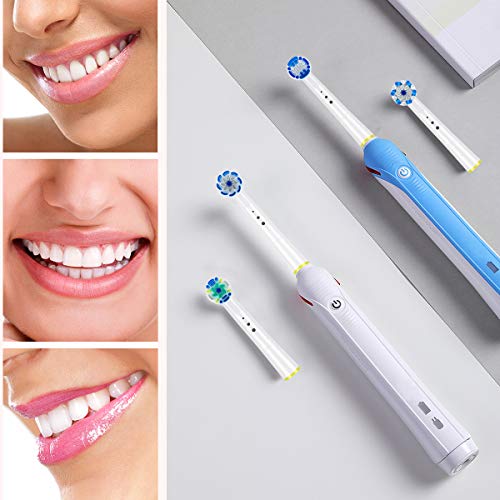 QLEBAO16 Recambios Cepillos Electricos para Braun Oral B, 4 Sensitive clean, 4 Precision Clean, 4 Flossclean, 4 Crossclean, Cabezales de Cepillo de Dientes (Blanco)