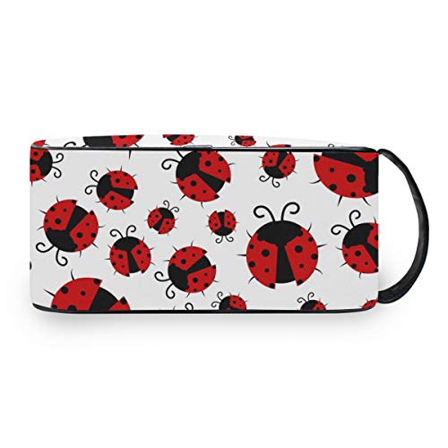 QMIN - Neceser portátil con diseño de Mariquita y Animales, Bolsa de Viaje multifunción, Bolsa de Maquillaje, Bolsa de Almacenamiento para niños, niñas, Mujeres, Hombres