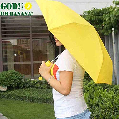 QNBD Banana Rain para mujeres Moschino como novedad niños regalos protección a prueba de viento paraguas plegable