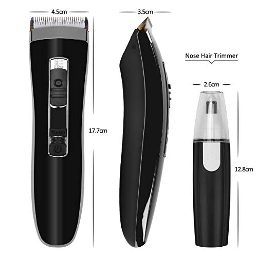 Qomolo Cortapelos Profesional Hombre, USB Recargable Maquina de Cortar Pelo Cortadora de Pelo Barbero Electric para Uso Doméstico, Recortador Pelo Kit con Cuchillas de Acero Inoxidable
