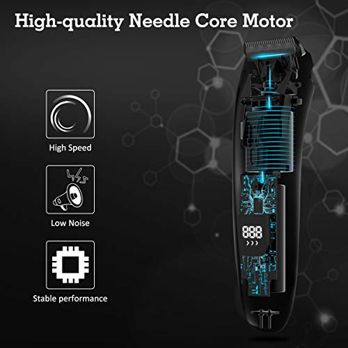 Qomolo Cortapelos Profesional Hombre, USB Recargable Maquina de Cortar Pelo Cortadora de Pelo Barbero Electric para Uso Doméstico, Recortador Pelo Kit con Cuchillas de Acero Inoxidable