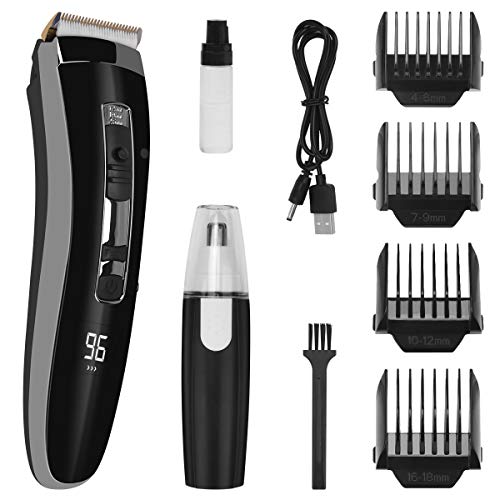 Qomolo Cortapelos Profesional Hombre, USB Recargable Maquina de Cortar Pelo Cortadora de Pelo Barbero Electric para Uso Doméstico, Recortador Pelo Kit con Cuchillas de Acero Inoxidable