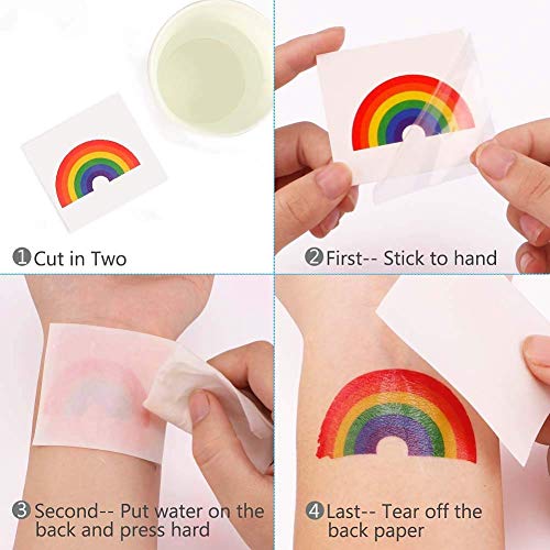 QSUM Gay Pride Accesorios Set - Rainbow Sash & Tatuajes Temporales & para Mujer y Hombre - LGBT Festival Supplies