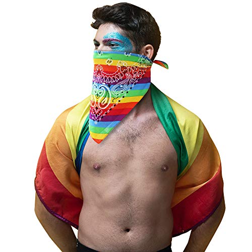QSUM Gay Pride Accesorios Set - Rainbow Sash & Tatuajes Temporales & para Mujer y Hombre - LGBT Festival Supplies