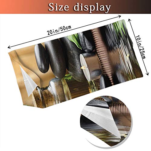 Q&SZ Sweatshirt Outdoor Headband SPA Decor Asian Zen Massage Stone Triplets with Herbal Oil and Scent Candles Es Sand Brown Green Scarf Neck Gaiter Face Bandana Scarf Head Scarf
