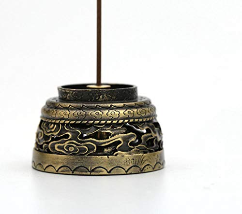 Quemador de incienso sándalo línea de incienso incienso aromaterapia horno de incienso incienso vertical palo 镂 dragón de color bronce y fénix Chengxiang hogar ceremonia de té en el interior qu