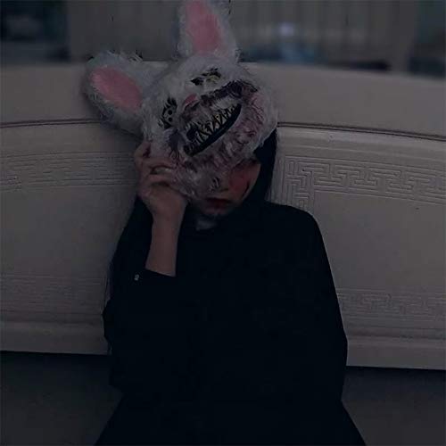 Queta Halloween Máscara Conejo LED, Máscara Sangrienta Monstér Máscara Terror para Halloween Carnival Fiestas Disfraces