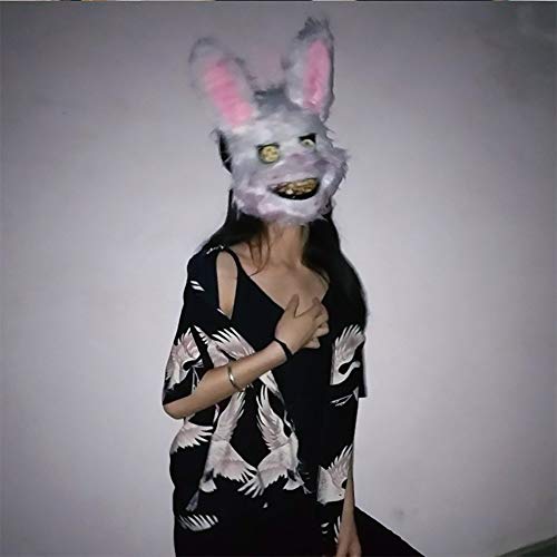 Queta Halloween Máscara Conejo LED, Máscara Sangrienta Monstér Máscara Terror para Halloween Carnival Fiestas Disfraces