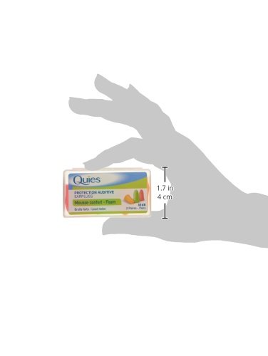 Quies – par de espuma tapones para los oídos de tapones para los oídos – pack de 3