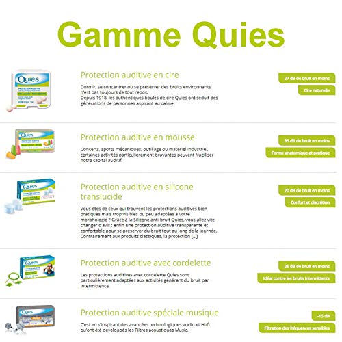 Quies Tapones auditivos de espuma, lote de 3 cajas que contienen 3 pares cada una