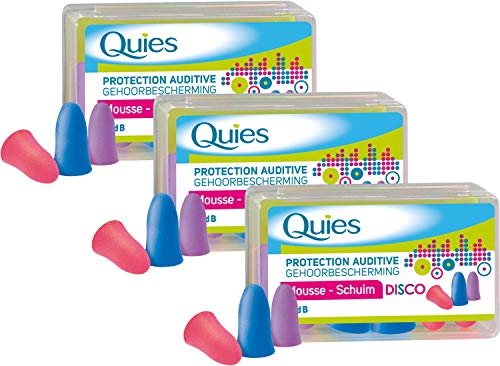 Quies Tapones auditivos de espuma, lote de 3 cajas que contienen 3 pares cada una