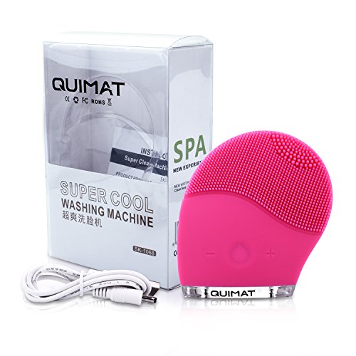 Quimat SK-1068 - Limpiador Facial y Masajeador Sonico Recargable (Rosa)