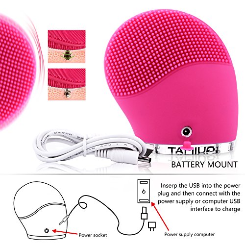 Quimat SK-1068 - Limpiador Facial y Masajeador Sonico Recargable (Rosa)