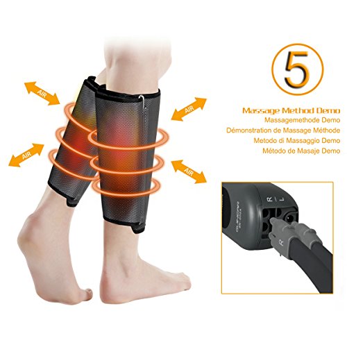 QUINEAR Masajeador eléctrico para piernas pantorrillas brazo pie con 2 modos automáticos y 3 intensidades de presión de aire