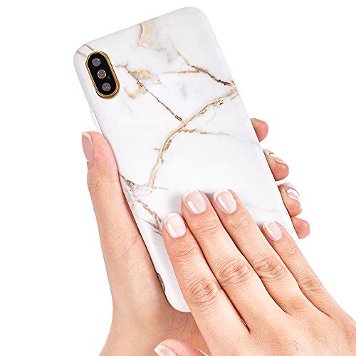 Qult Carcasa para Móvil Compatible con iPhone 8 iPhone 7 Funda marmol Blanco Silicona Flexible Bumper Teléfono Caso para iPhone 7/8 Marble White
