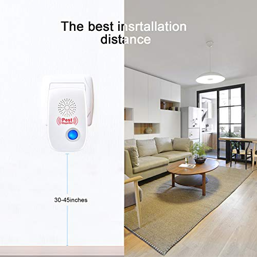 QUTAII Repelente Ultrasónico Mosquitos, 4 Pack Electrónico Repelente Mosquitos Repelente Ultrasónico de Plagas, Control de Plagas para Cucarachas, Mosquitos, Arañas, Moscas, Hormigas, Ratas y Ratones