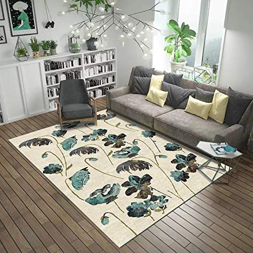 QWEASDZX Alfombra Sala De Estar Dormitorio Impreso Mesa De Centro Alfombra Alfombra Europea Cuarto De Baño Alfombrilla Sala De Estar Alfombra 100x200cm