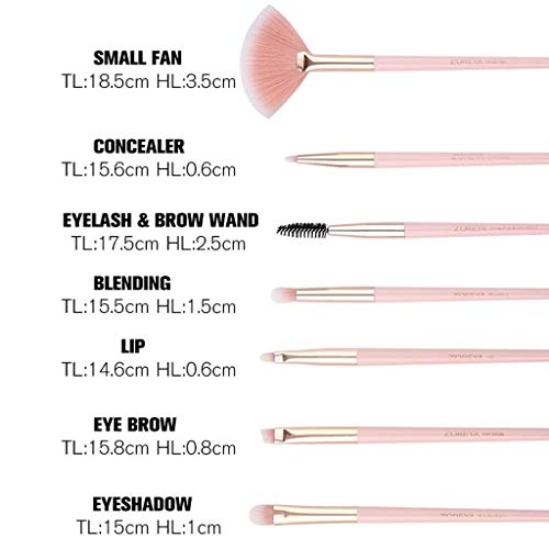 QXX-Make-up Brush Juego de cepillos de Maquillaje Corrección de Cejas Sombra de Ojos Capacidad de reparación Sombra de Pincel Belleza Maquillaje Herramienta Conjunto de 12
