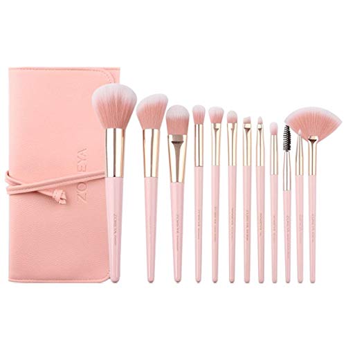 QXX-Make-up Brush Juego de cepillos de Maquillaje Corrección de Cejas Sombra de Ojos Capacidad de reparación Sombra de Pincel Belleza Maquillaje Herramienta Conjunto de 12