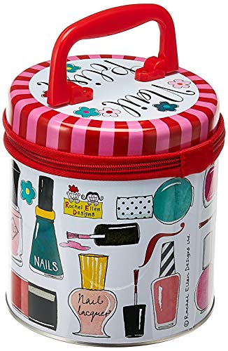 Rachel Ellen Designs - Lata de almacenamiento con cremallera para niña - Esmalte de uñas