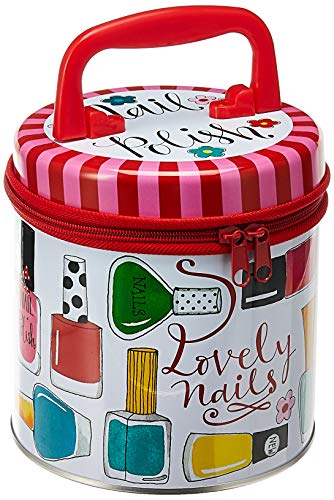 Rachel Ellen Designs - Lata de almacenamiento con cremallera para niña - Esmalte de uñas