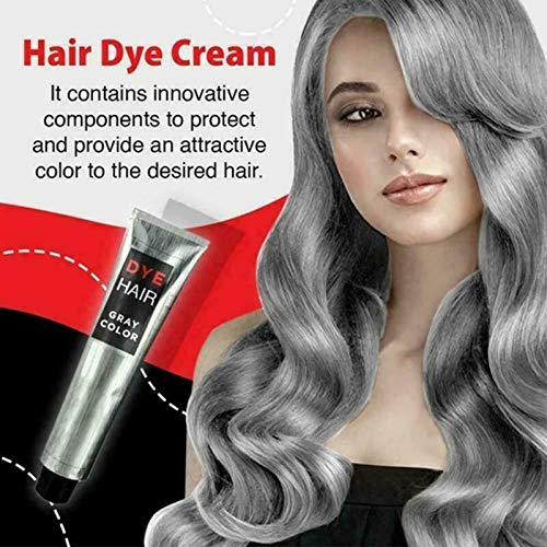 Radrdior 100 ml Crema Tinte para el Cabello Plateada Gris Claro Unisex Crema para peinar el Tinte Barro Calidad Moda para Colorear DIY, Plata sofisticada Nutritiva para el Cabello 2 Piezas