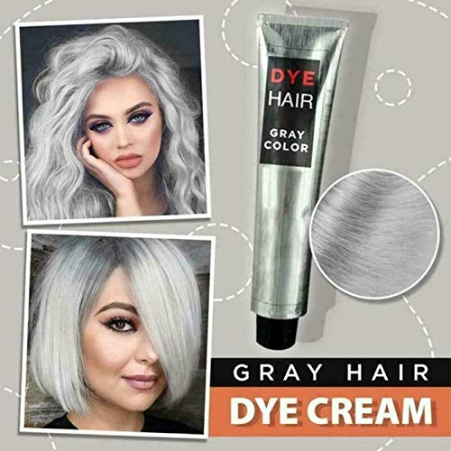 Radrdior 100 ml Crema Tinte para el Cabello Plateada Gris Claro Unisex Crema para peinar el Tinte Barro Calidad Moda para Colorear DIY, Plata sofisticada Nutritiva para el Cabello 2 Piezas