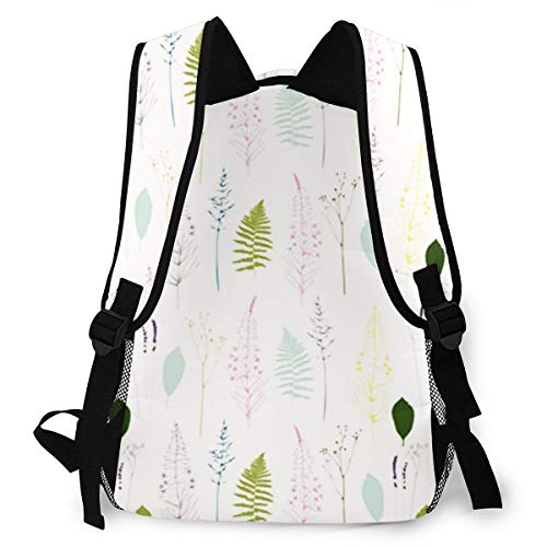 RAHJK Mochila Tipo Casual Mochila Escolares Mochilas Estilo Impermeable para Viaje De Ordenador Portátil hasta 14 Pulgadas Flor de Fireweed Eneldo Hinojo