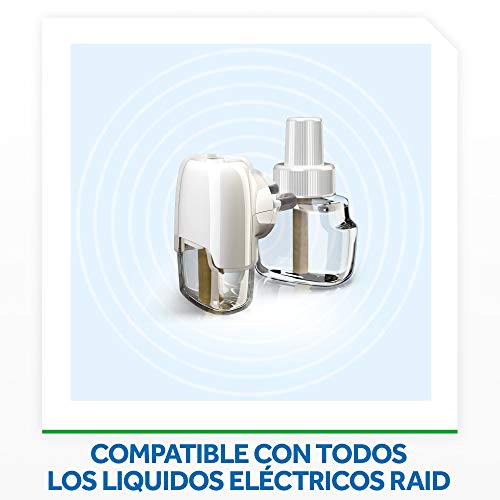 Raid Eléctrico Anti Mosquitos Comunes y Tigre 90 Noches con Aplicador y 2 Recambios - 200 gr, Blanco