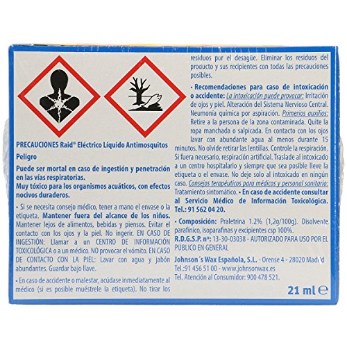 RAID - Insecticida Eléctrico Antimosquitos 2 Aparatos + 2 Recambio