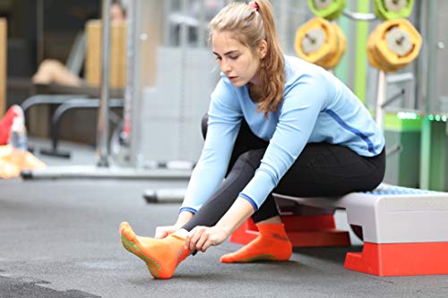 Rainbow Socks - Hombre Mujer Calcetines Antideslizantes de Deporte - 4 Pares - Naranja Verde Amarillo Rosa - Talla 36-38