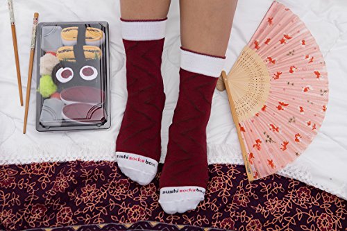 Rainbow Socks - Mujer Hombre Calcetines Sushi Salmón Tamago Atún 2x Maki - 5 Pares - Tamaño 36-40